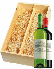 Wijnkist met Château Cap Saint Martin Bordeaux Blanc en Rouge