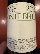 Ridge Monte Bello 2014